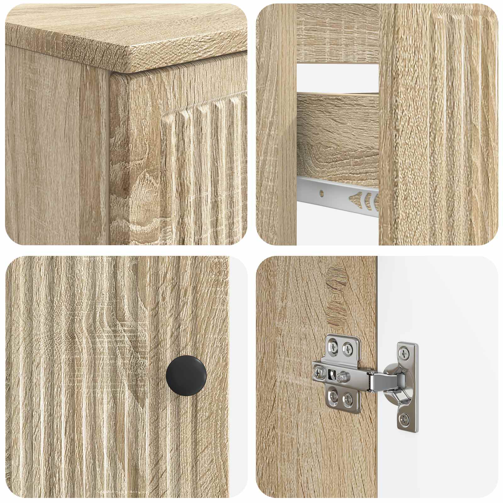 Set di Armadi da Bagno da 2 Pezzi EDE Rovere Sonoma | homemem39