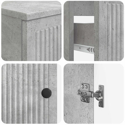 Set di Armadi da Bagno da 2 Pezzi EDE Grigio Cemento | homemem39