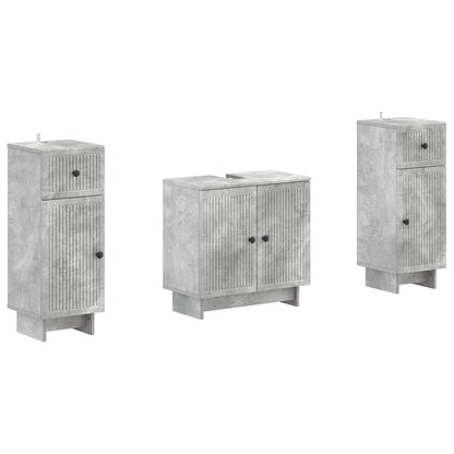 Set di Armadi da Bagno da 2 Pezzi EDE Grigio Cemento | homemem39