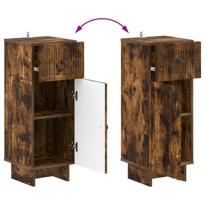 Set di Armadi da Bagno da 2 Pezzi EDE Rovere Fumo | homemem39