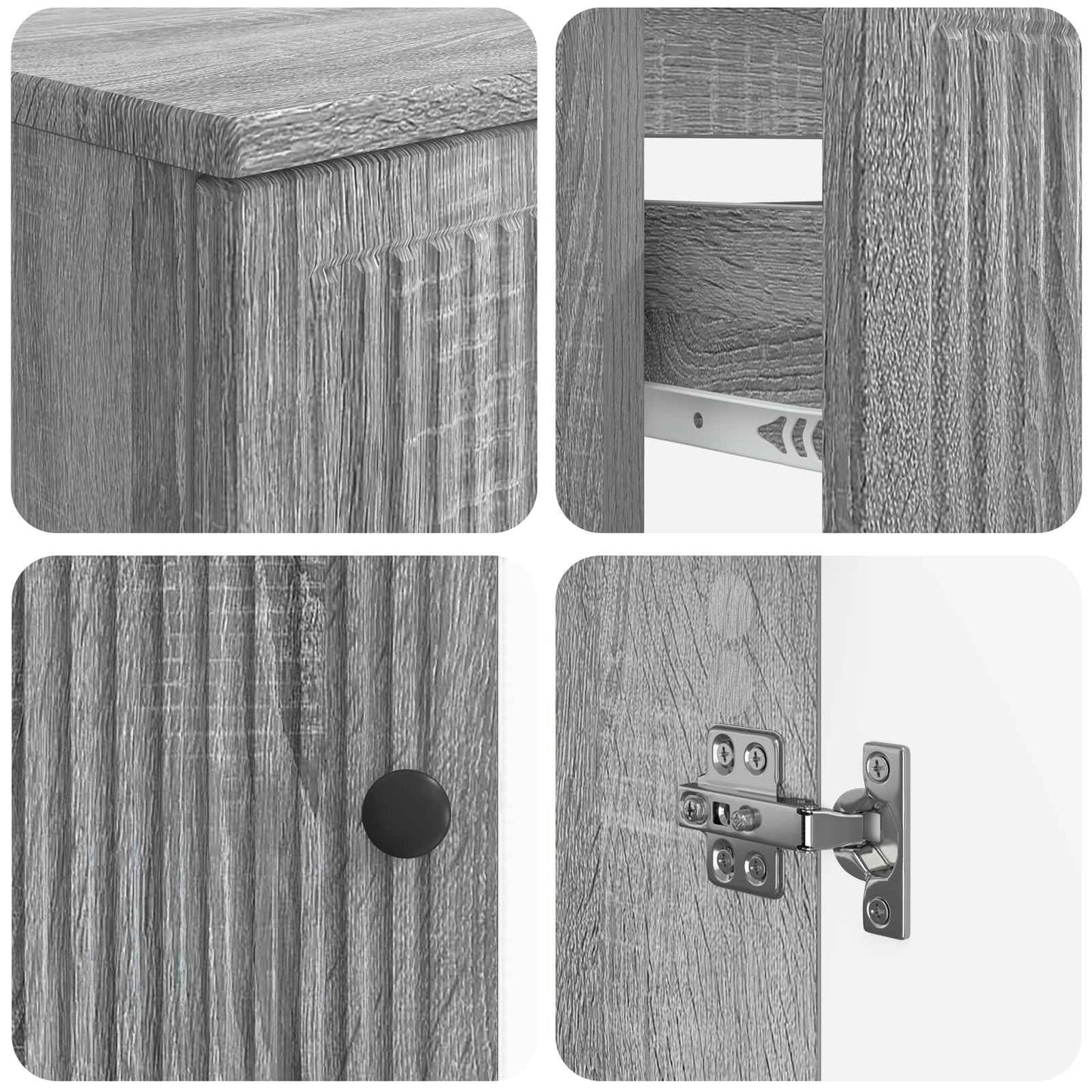 Set di Armadi da Bagno da 2 Pezzi EDE Sonoma grigio | homemem39