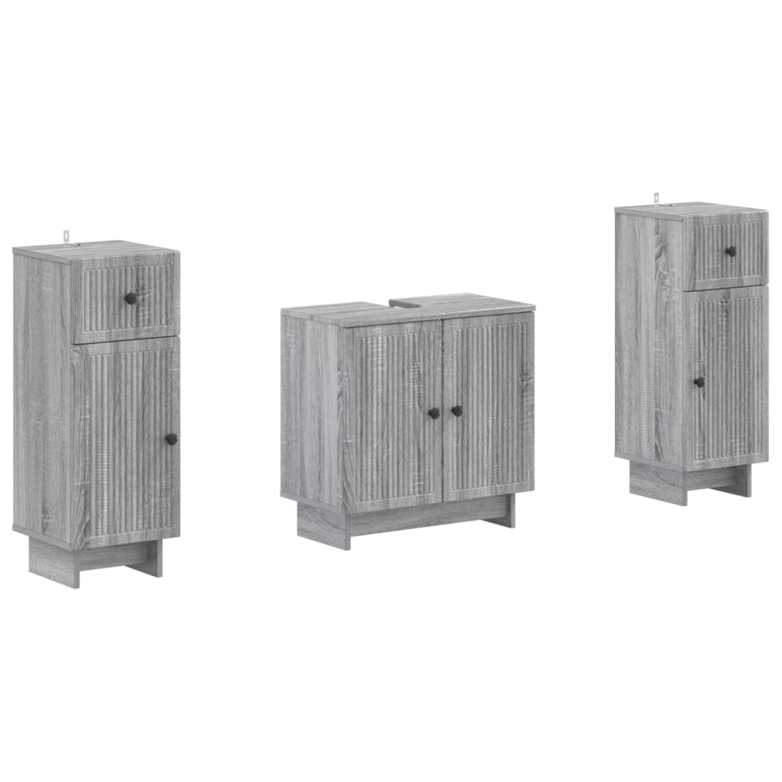 Set di Armadi da Bagno da 2 Pezzi EDE Sonoma grigio | homemem39