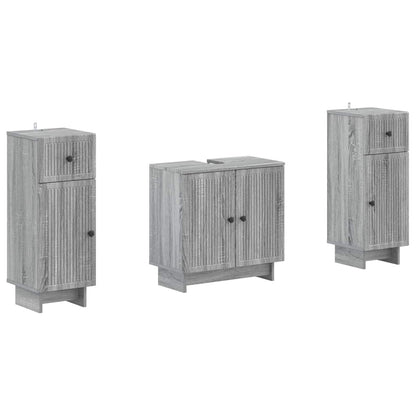 Set di Armadi da Bagno da 2 Pezzi EDE Sonoma grigio | homemem39