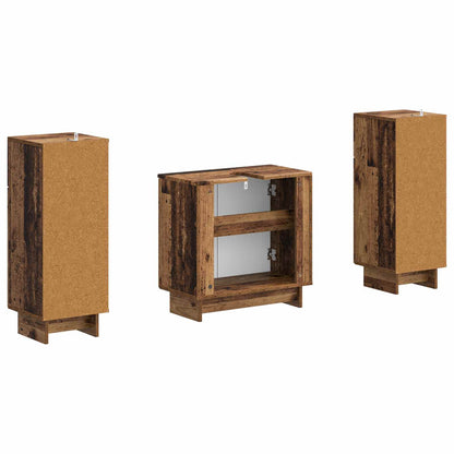 Set di armadietti da bagno in 3 pezzi EDE Legno antico