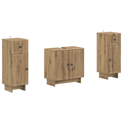 Set di armadietti da bagno in 3 pezzi EDE Rovere Artigianale