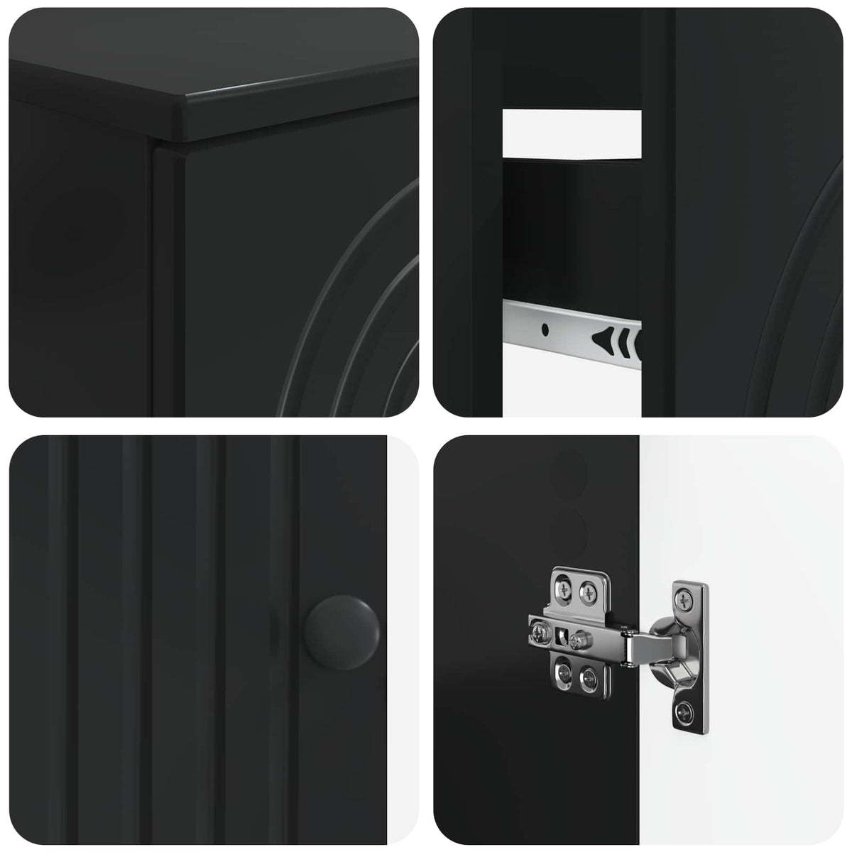 Set di armadietti da bagno in 3 pezzi ALKMAAR Nero