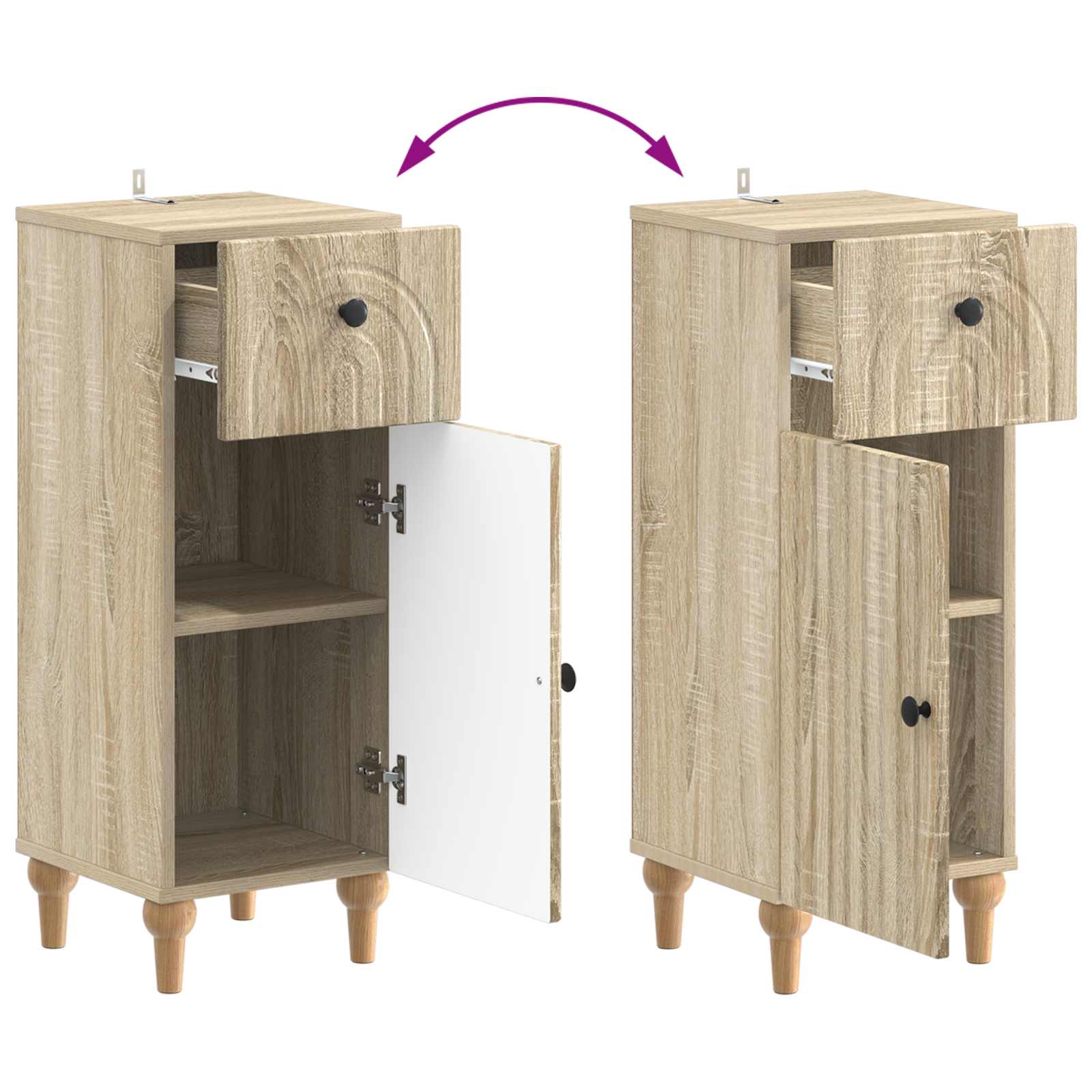 Set di Armadi da Bagno da 2 Pezzi ALKMAAR Rovere Sonoma | homemem39