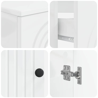 Set di Armadi da Bagno da 2 Pezzi ALKMAAR Bianco Lucido