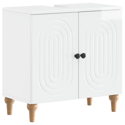 Set di armadietti da bagno in 3 pezzi ALKMAAR Bianco Lucido