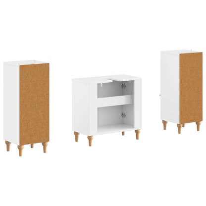 Set di armadietti da bagno in 3 pezzi ALKMAAR Bianco Lucido