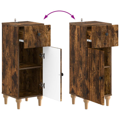 Set di armadietti da bagno in 3 pezzi ALKMAAR Rovere Fumo