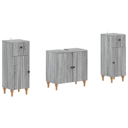 Set di Armadi da Bagno da 2 Pezzi ALKMAAR Sonoma grigio