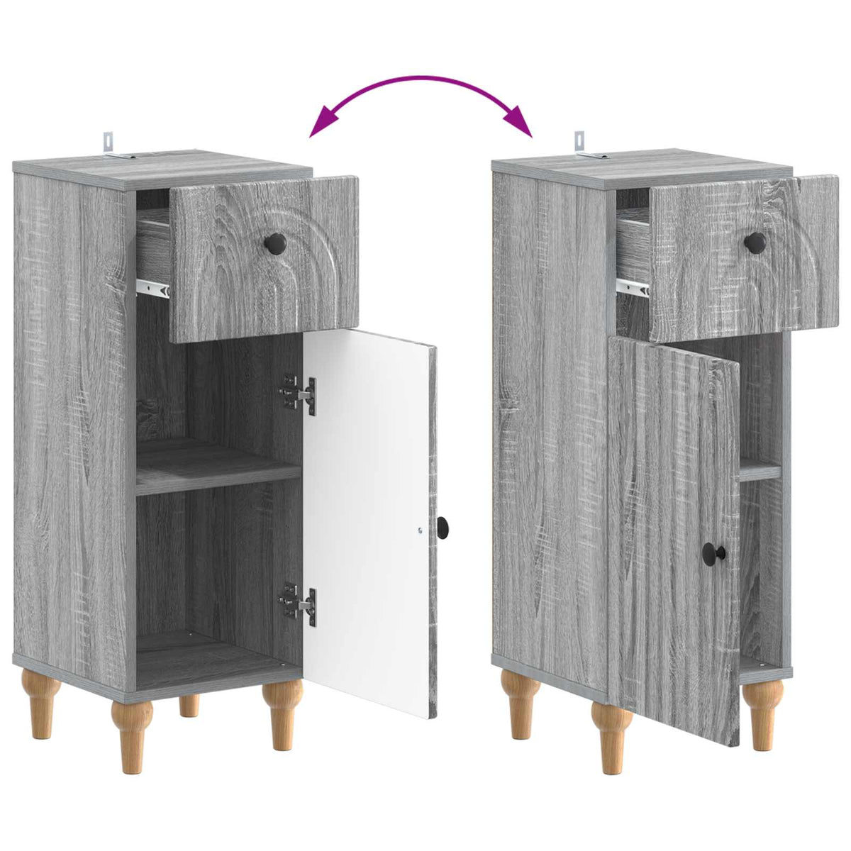 Set di armadietti da bagno in 3 pezzi ALKMAAR Sonoma grigio