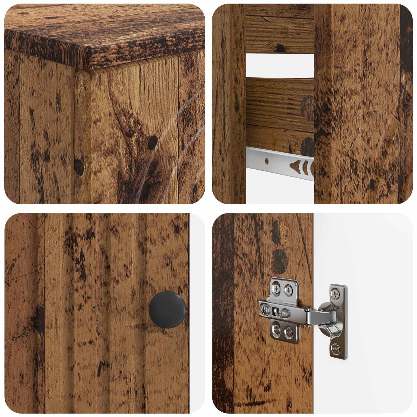Set di Armadi da Bagno da 2 Pezzi ALKMAAR Legno antico