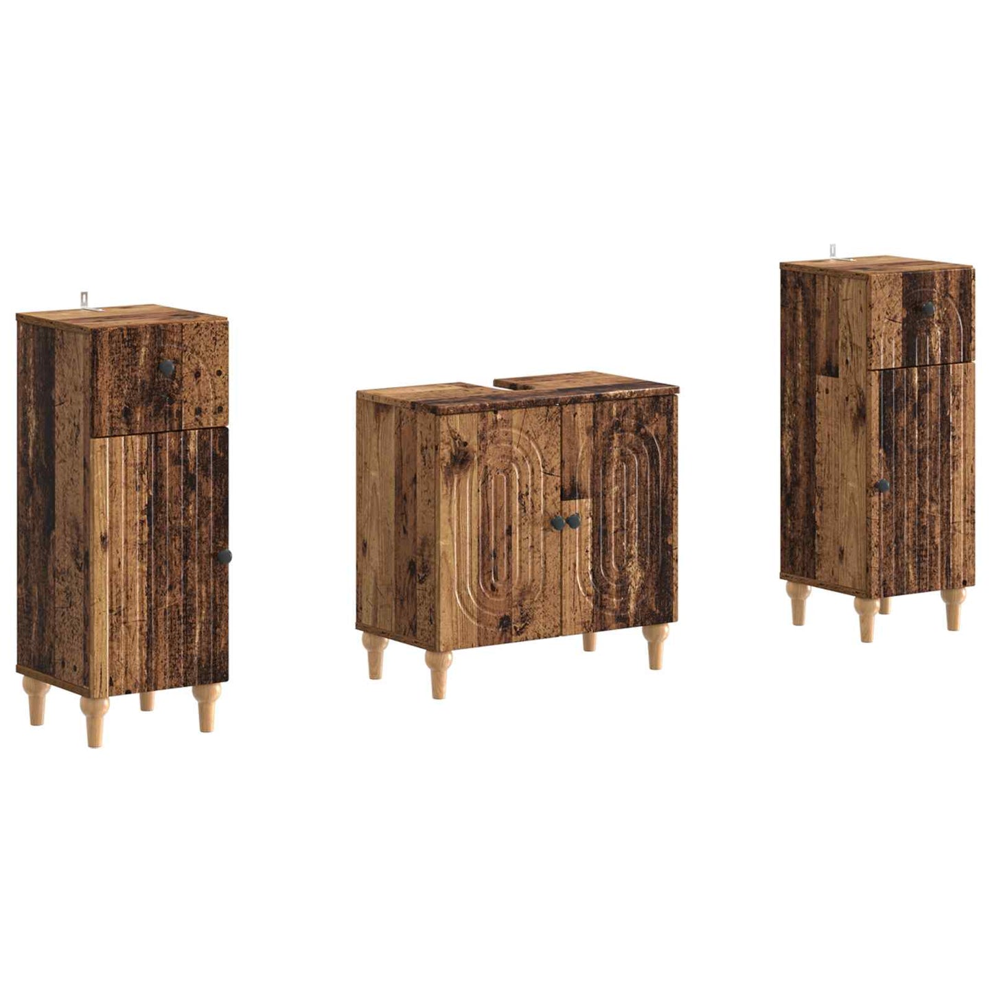Set di Armadi da Bagno da 2 Pezzi ALKMAAR Legno antico