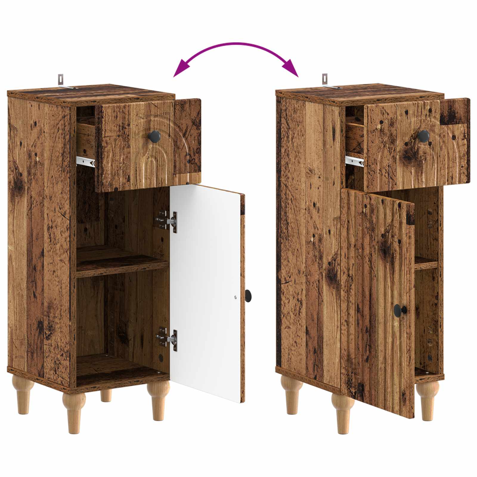Set di Armadi da Bagno da 2 Pezzi ALKMAAR Legno antico | homemem39