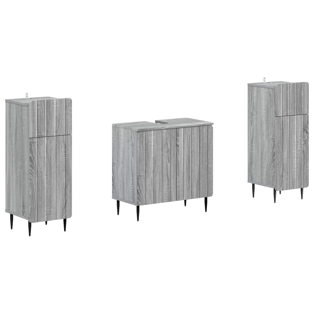 Set di armadietti da bagno in 3 pezzi ZWOLLE Sonoma grigio