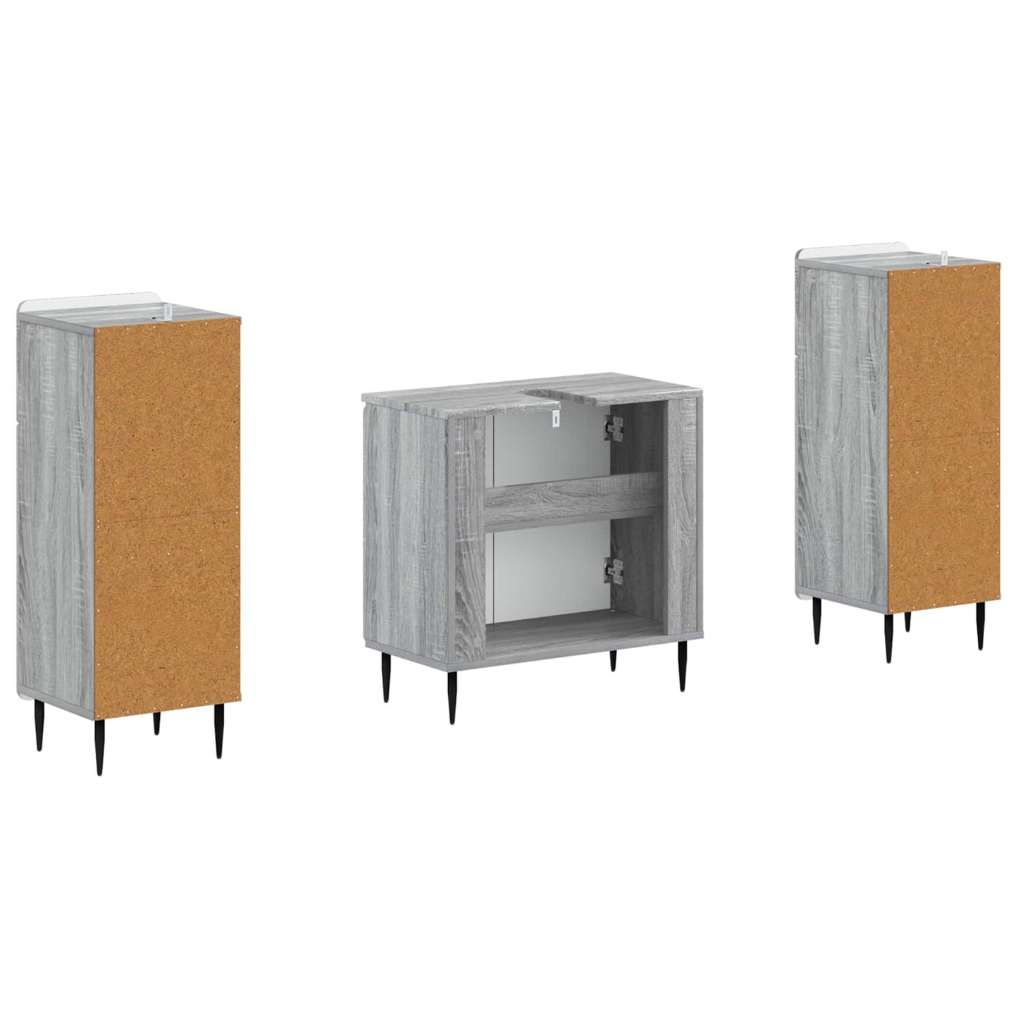 Set di Armadi da Bagno da 2 Pezzi ZWOLLE Sonoma grigio | homemem39