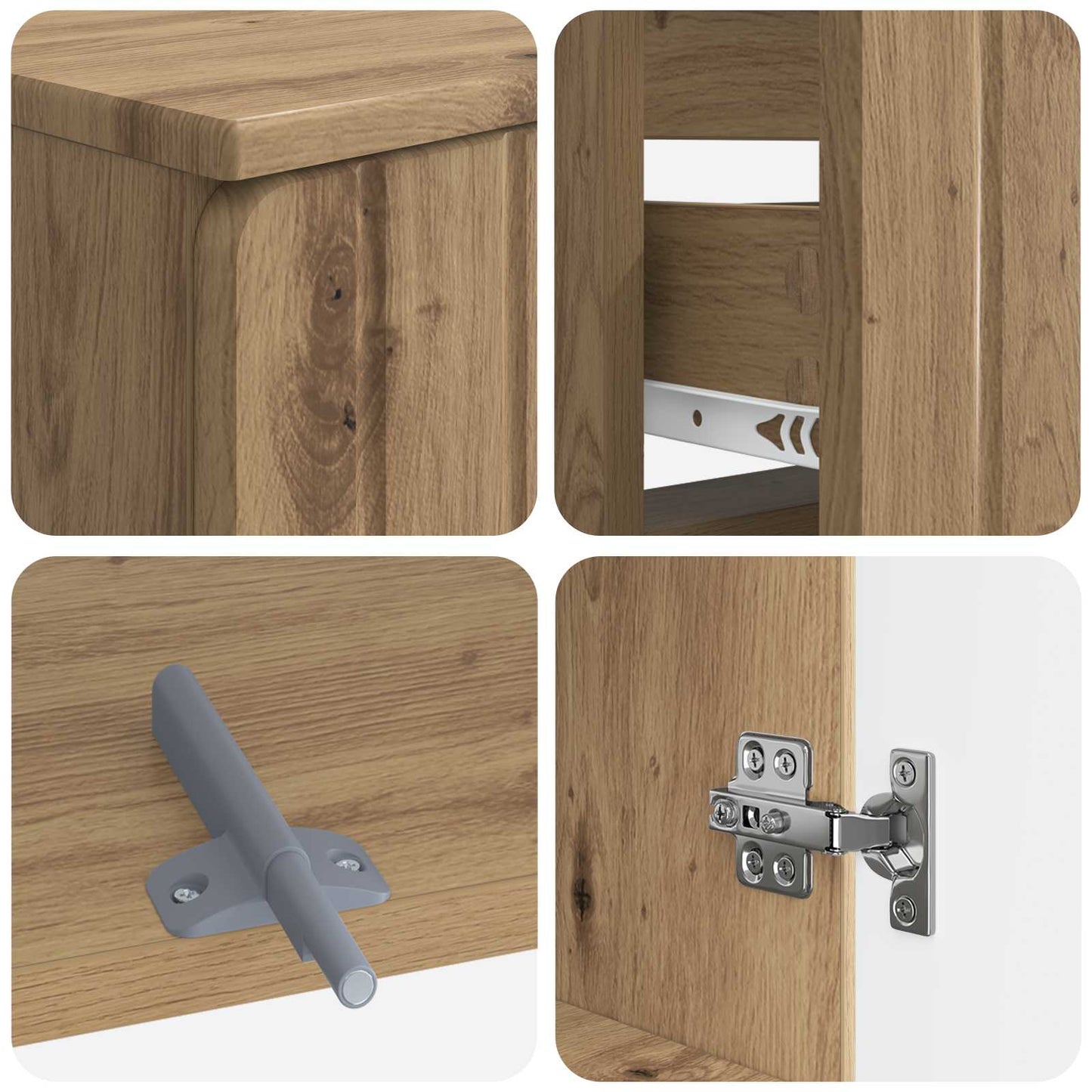 Set di Armadi da Bagno da 2 Pezzi ZWOLLE Rovere Artigianale | homemem39