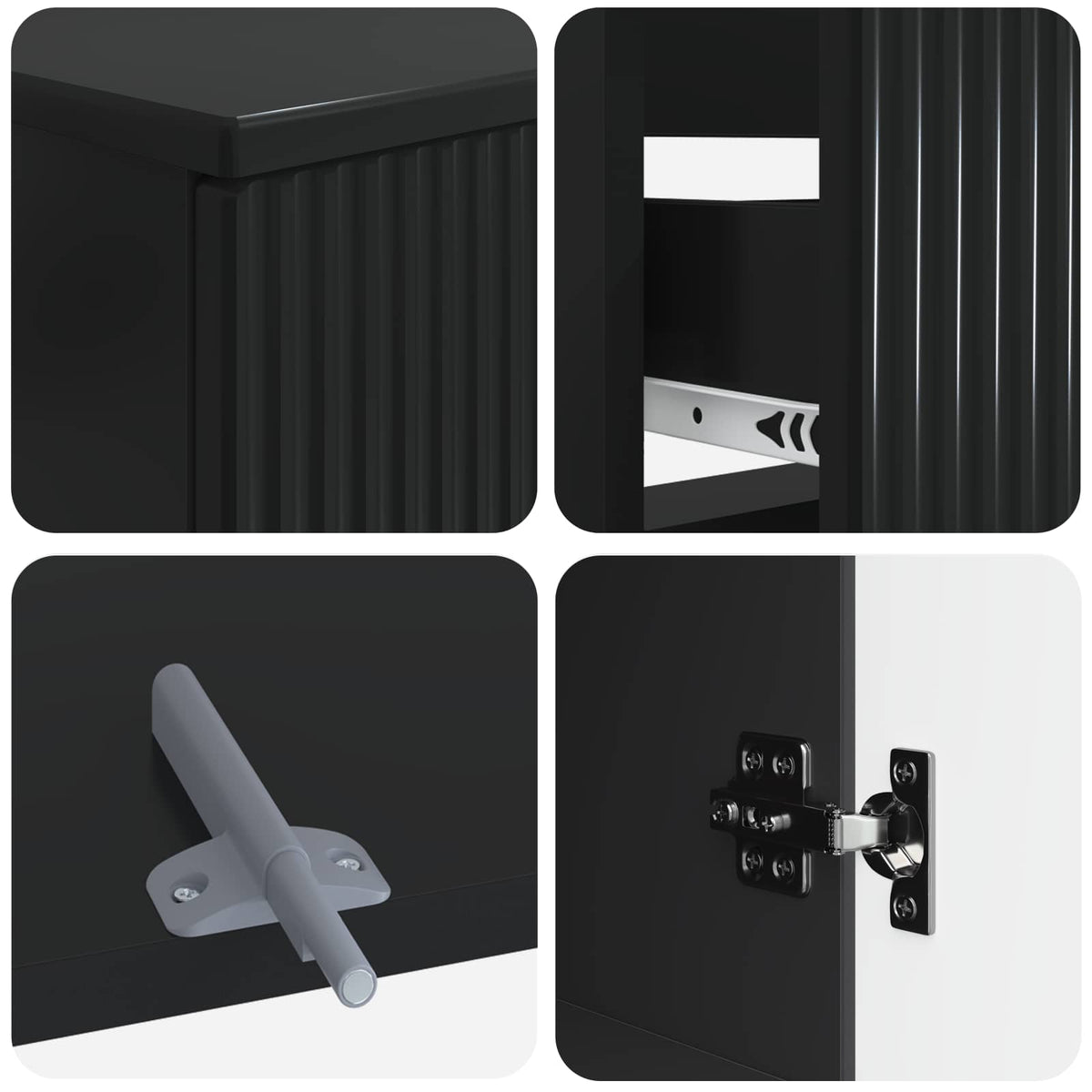 Set di armadietti da bagno in 3 pezzi ARNHEM Nero