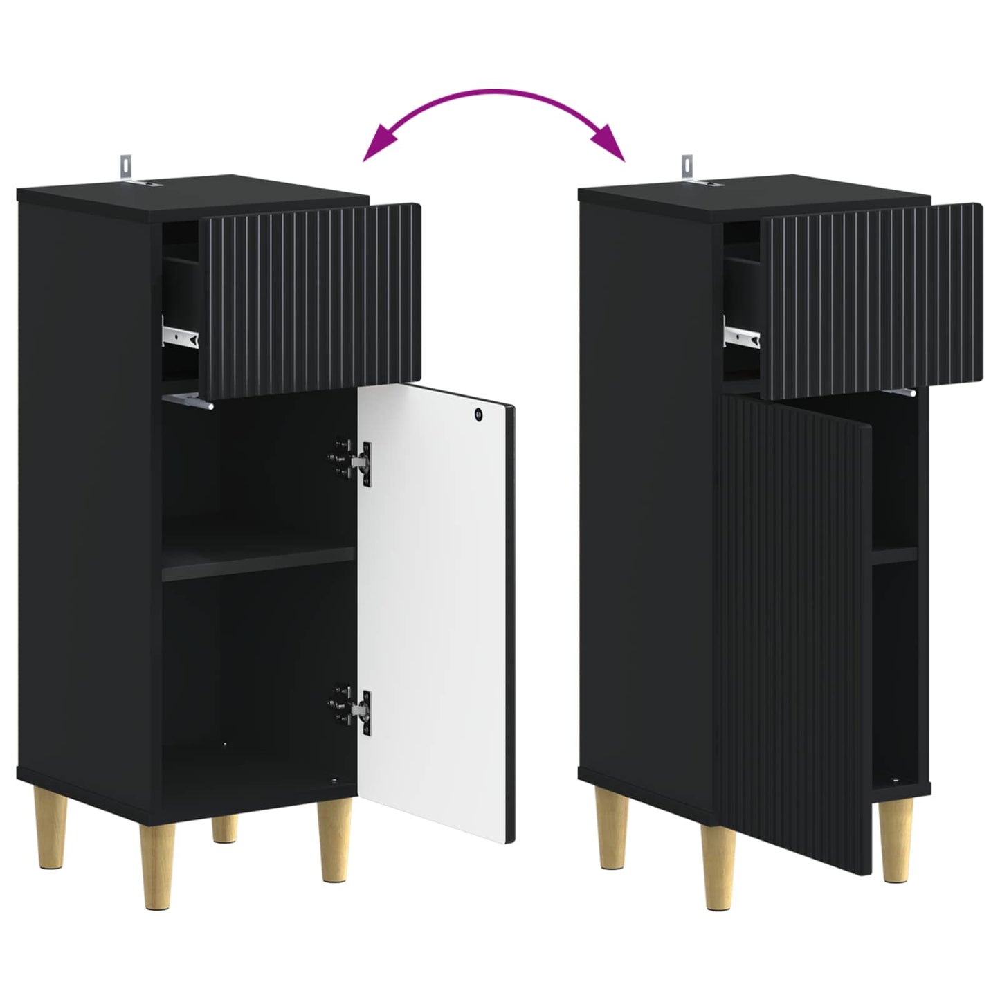 Set di Armadi da Bagno da 2 Pezzi ARNHEM Nero | homemem39
