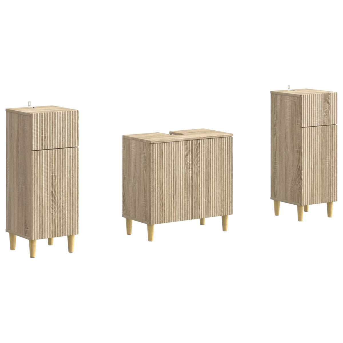 Set di armadietti da bagno in 3 pezzi ARNHEM Rovere Sonoma