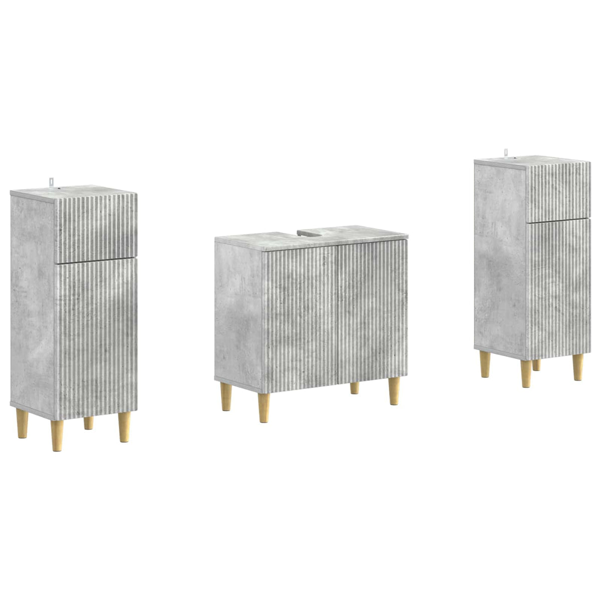 Set di armadietti da bagno in 3 pezzi ARNHEM Grigio Cemento