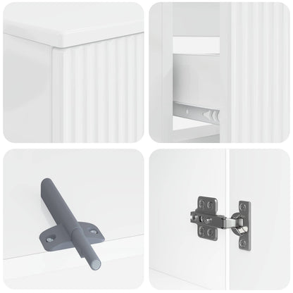 Set di Armadi da Bagno da 2 Pezzi ARNHEM Bianco Lucido | homemem39