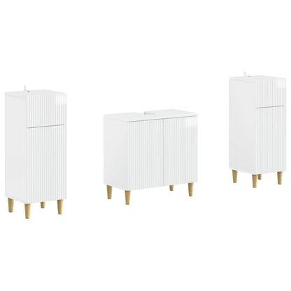 Set di armadietti da bagno in 3 pezzi ARNHEM Bianco Lucido
