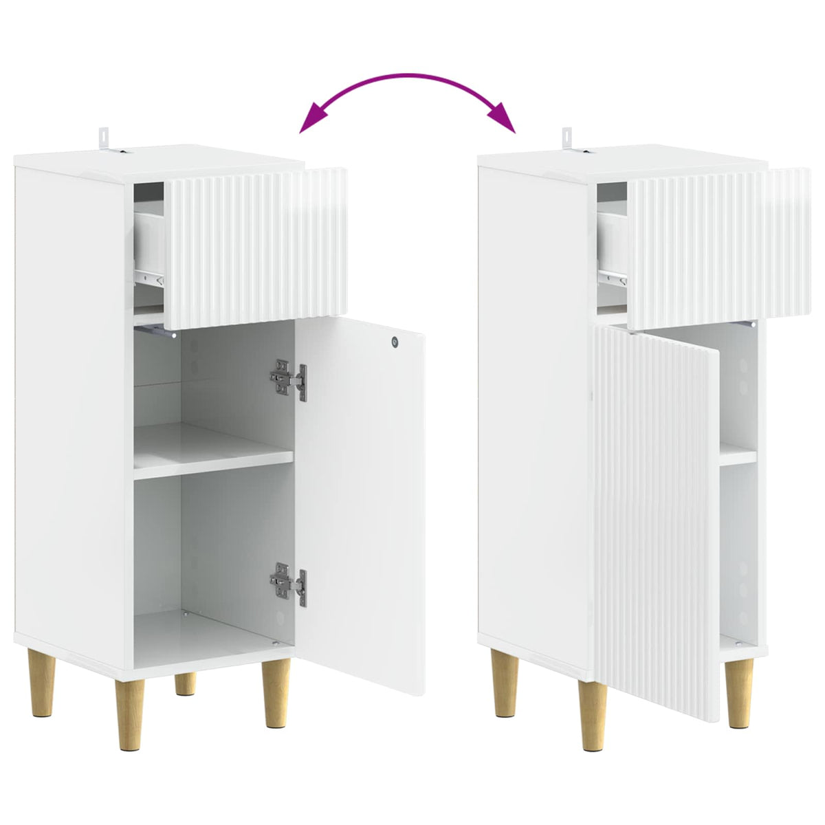 Set di armadietti da bagno in 3 pezzi ARNHEM Bianco Lucido