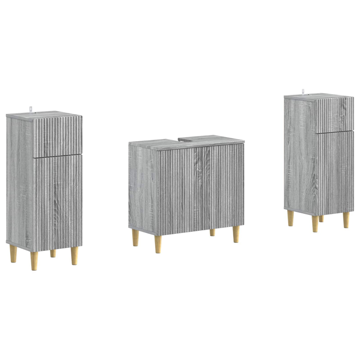 Set di armadietti da bagno in 3 pezzi ARNHEM Sonoma grigio