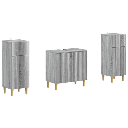 Set di armadietti da bagno in 3 pezzi ARNHEM Sonoma grigio