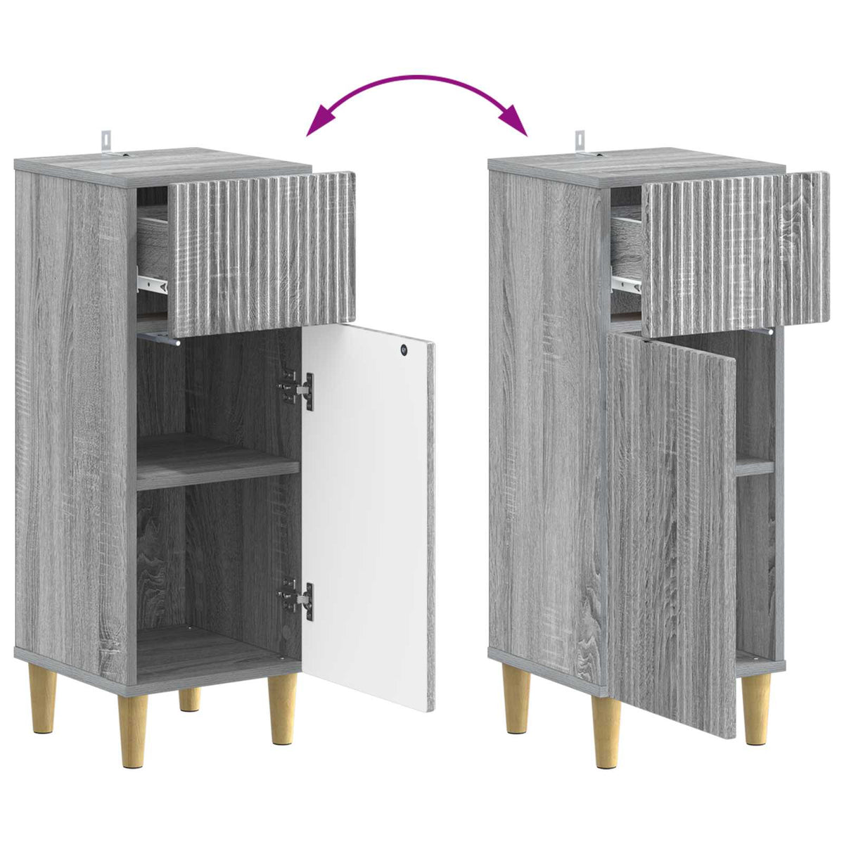 Set di armadietti da bagno in 3 pezzi ARNHEM Sonoma grigio