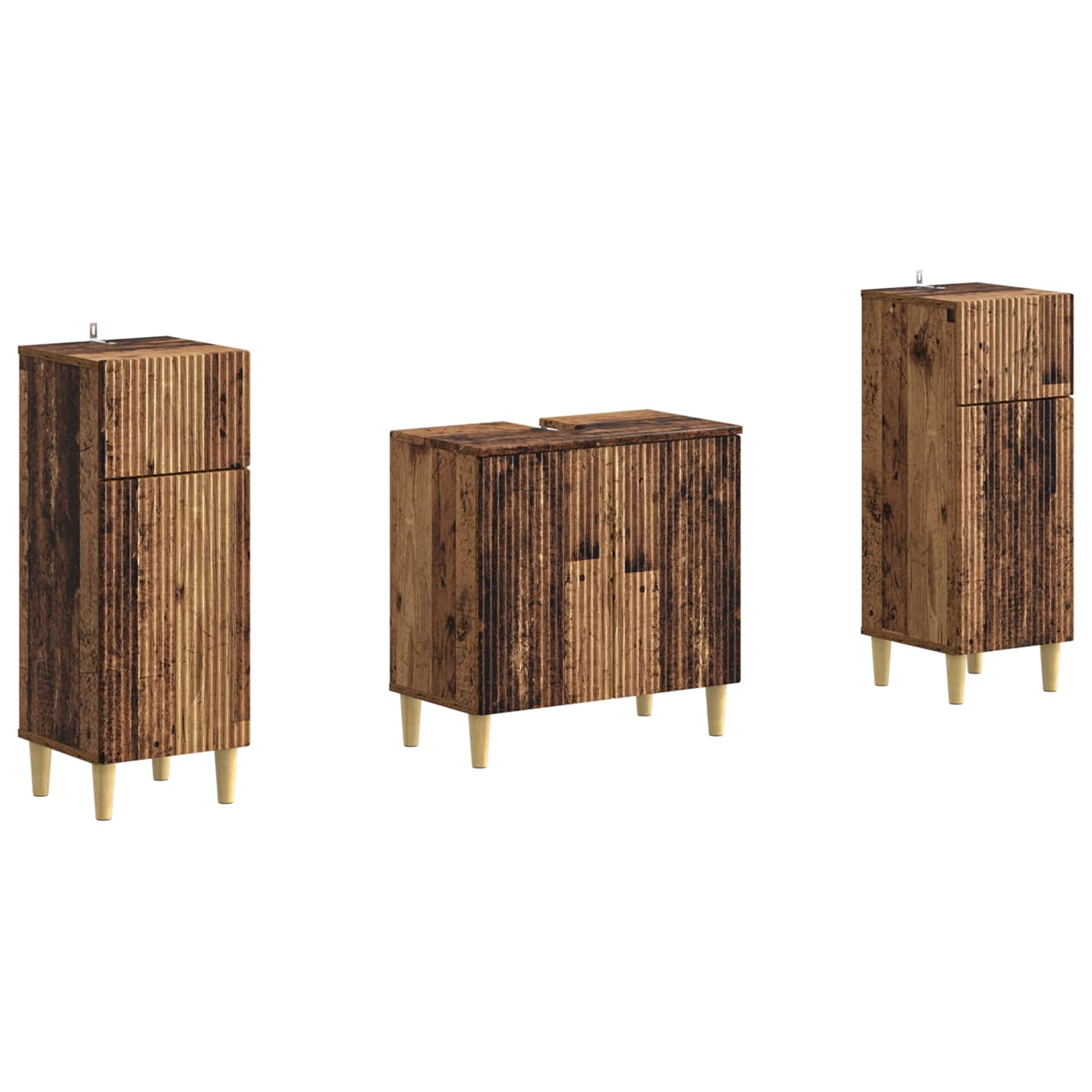 Set di Armadi da Bagno da 2 Pezzi ARNHEM Legno antico | homemem39