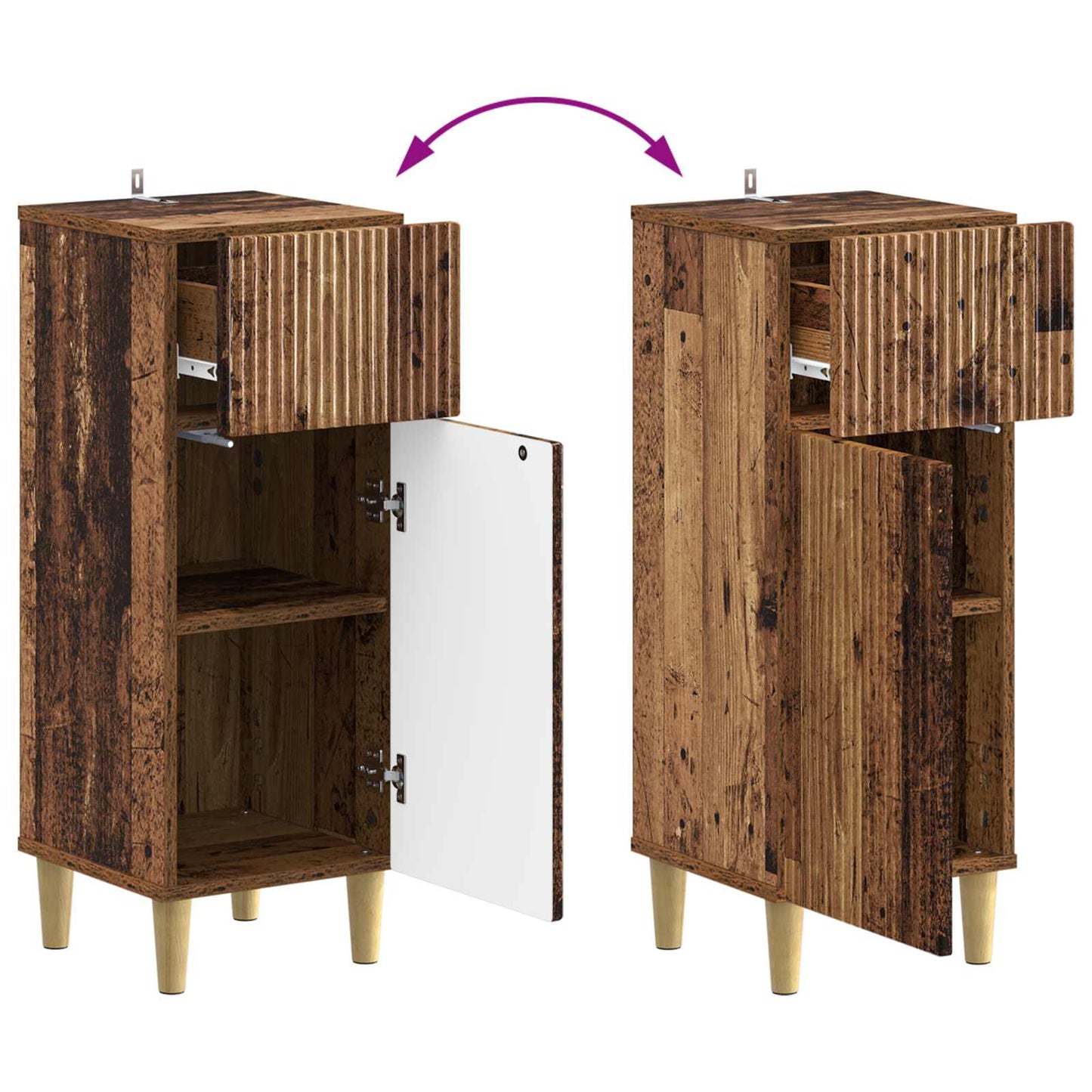 Set di Armadi da Bagno da 2 Pezzi ARNHEM Legno antico | homemem39