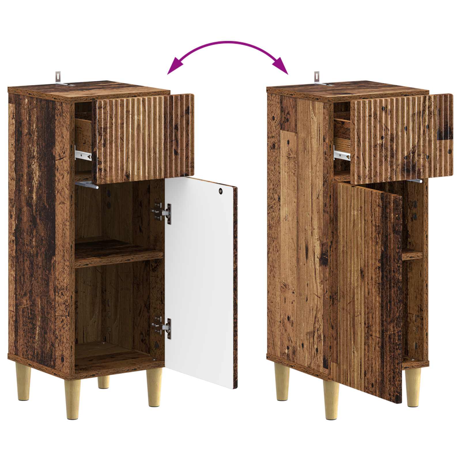 Set di Armadi da Bagno da 2 Pezzi ARNHEM Legno antico | homemem39