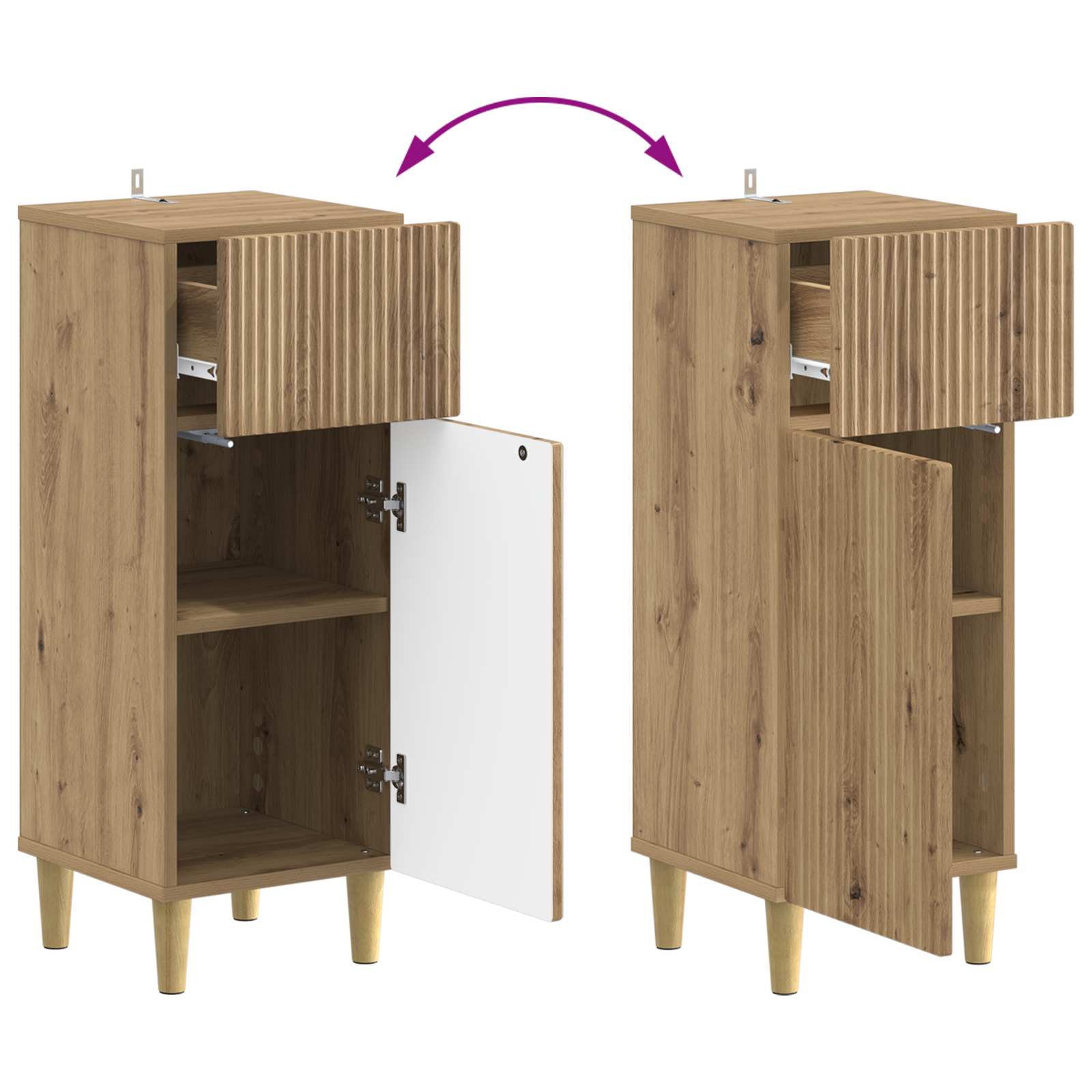 Set di Armadi da Bagno da 2 Pezzi ARNHEM Rovere Artigianale | homemem39