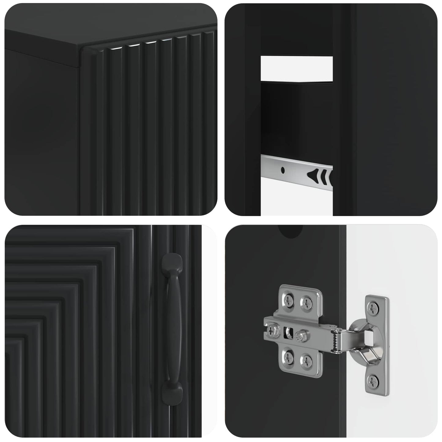 Set di Armadi da Bagno da 2 Pezzi HAARLEM Nero | homemem39