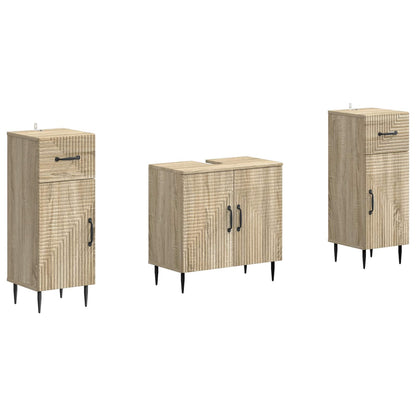 Set di armadietti da bagno in 3 pezzi HAARLEM Rovere Sonoma