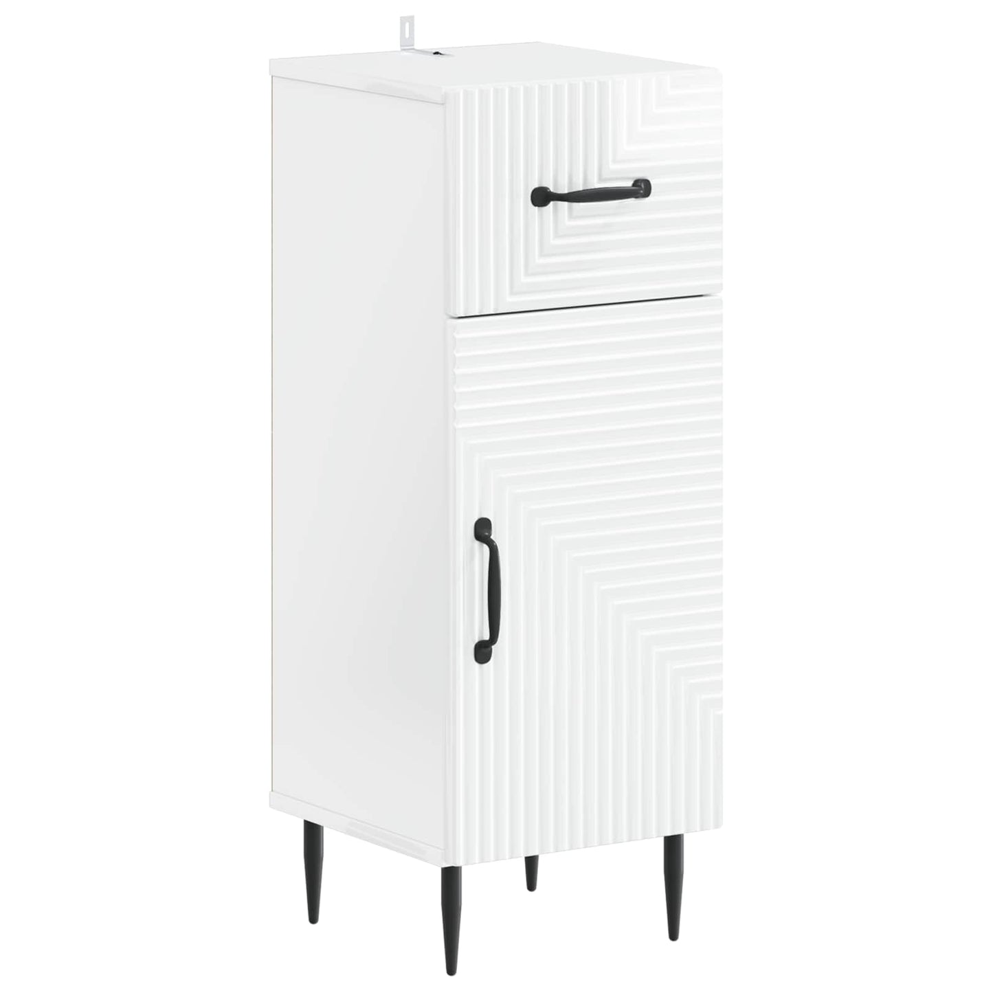 Set di Armadi da Bagno da 2 Pezzi HAARLEM Bianco Lucido | homemem39