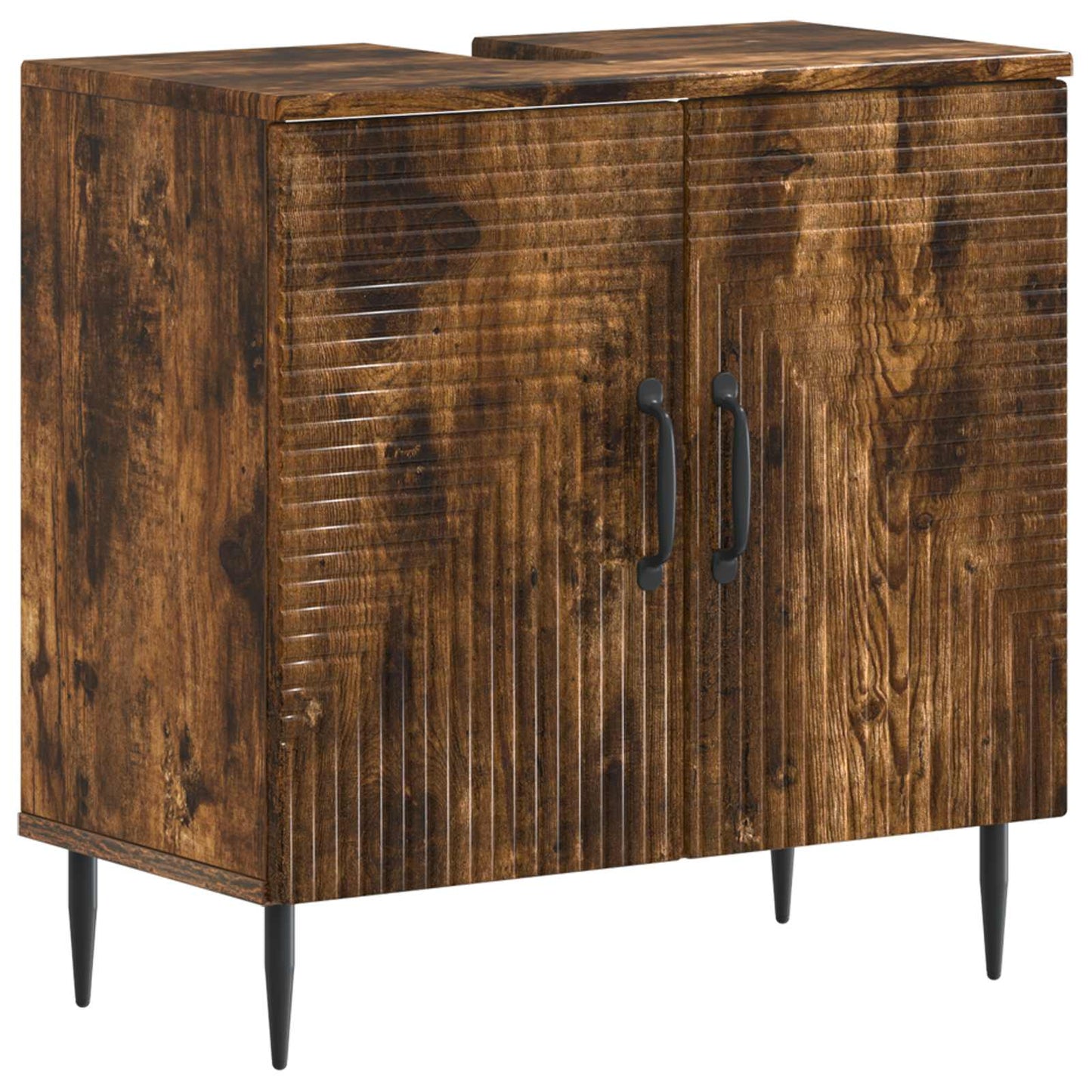Set di Armadi da Bagno da 2 Pezzi HAARLEM Rovere Fumo | homemem39