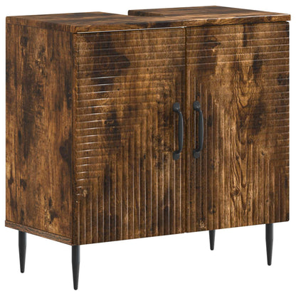 Set di Armadi da Bagno da 2 Pezzi HAARLEM Rovere Fumo | homemem39