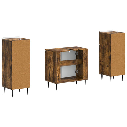 Set di Armadi da Bagno da 2 Pezzi HAARLEM Rovere Fumo | homemem39