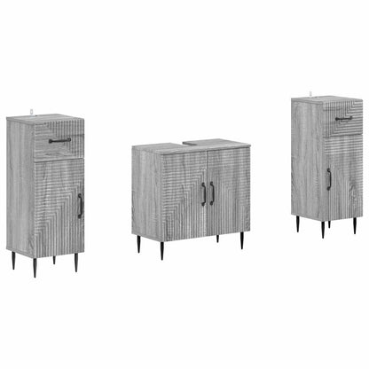 Set di armadietti da bagno in 3 pezzi HAARLEM Sonoma grigio