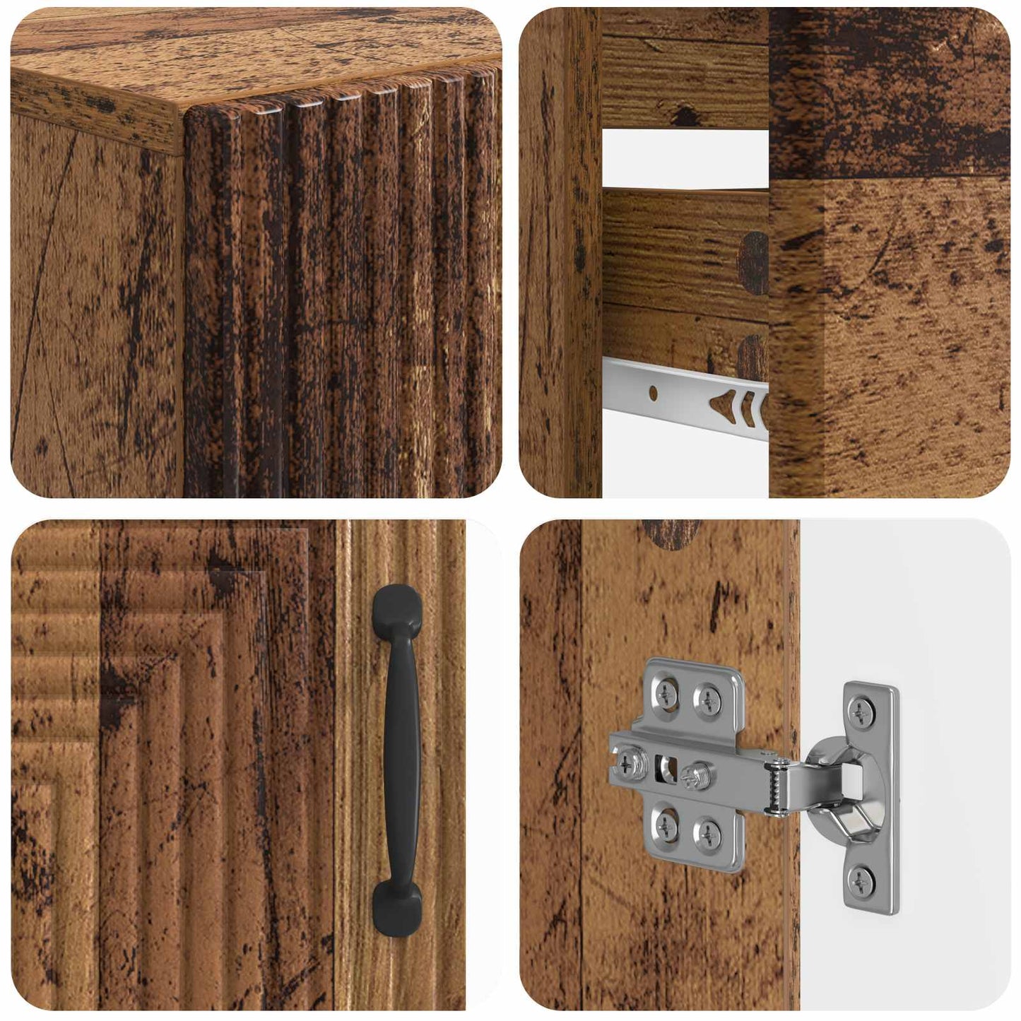 Set di Armadi da Bagno da 2 Pezzi HAARLEM Legno antico | homemem39