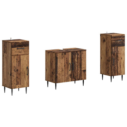 Set di Armadi da Bagno da 2 Pezzi HAARLEM Legno antico | homemem39