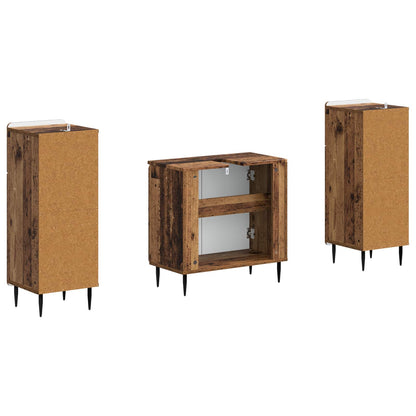 Set di Armadi da Bagno da 2 Pezzi HAARLEM Legno antico | homemem39