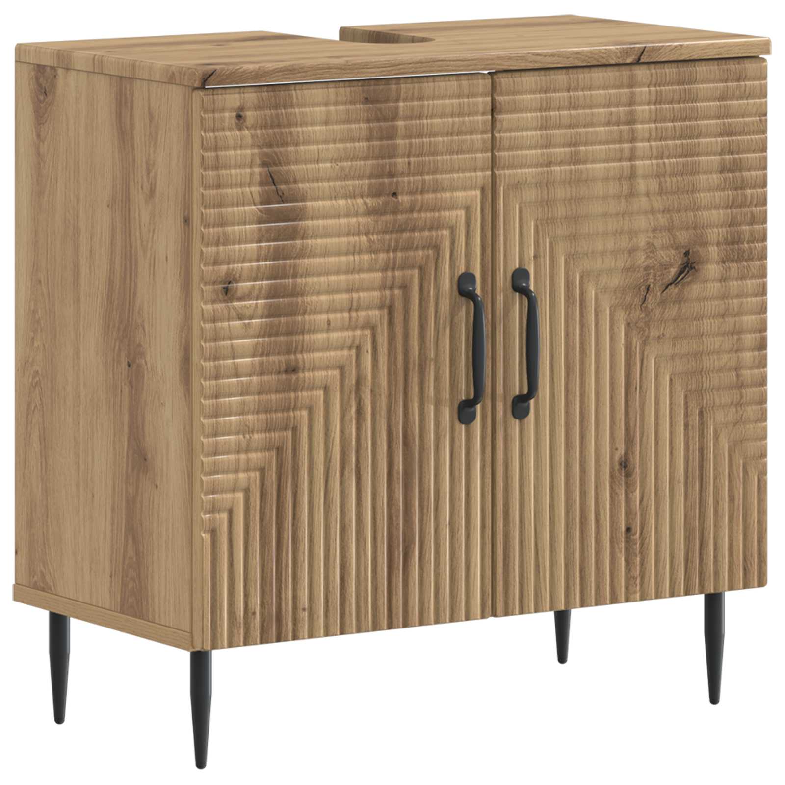 Set di Armadi da Bagno da 2 Pezzi HAARLEM Rovere Artigianale | homemem39