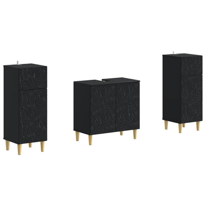 Set di Armadi da Bagno da 2 Pezzi DELFT Nero | homemem39