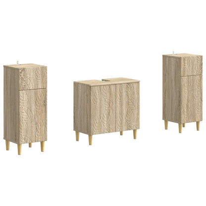 Set di armadietti da bagno in 3 pezzi DELFT Rovere Sonoma